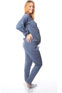 костюм брюки и свитшот полуспорт для беременных телесно-голубой euromama фото 3