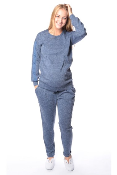 костюм брюки и свитшот полуспорт для беременных телесно-голубой euromama