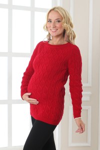 пуловер для беременных чили красный  one size  мамуля красотуля