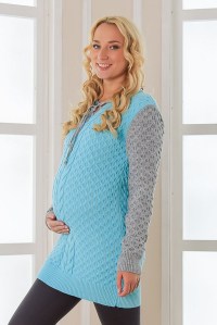джемпер со шнуровкой бьянка мята-серый  one size  для беременных мамуля красотуля фото 3