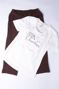 пижама футболка и капри шоколад для беременных и кормящих euromama фото 7