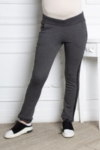 брюки спорт утепленные темно-серый меланж для беременных  мамуля красотуля
