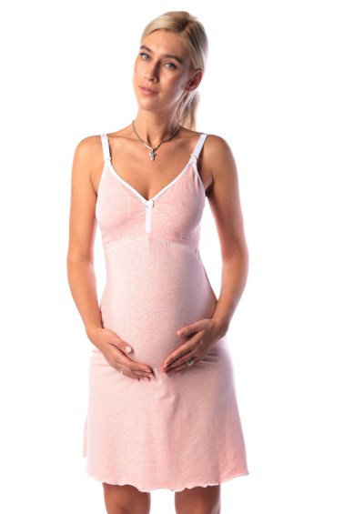 сорочка меланж розовая для беременных и кормления euromama