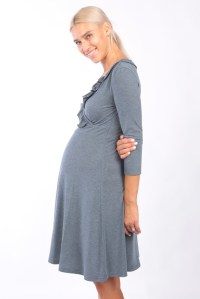платье вискоза с рюшей синий для беременных и кормящих euromama фото 4