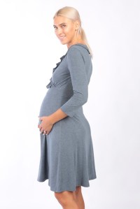 платье вискоза с рюшей синий для беременных и кормящих euromama фото 2