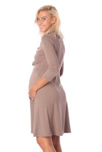 платье вискоза с рюшей капучино для беременных и кормящих euromama фото 5