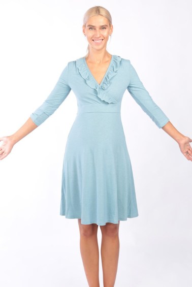 платье для беременных и кормящих голубое euromama