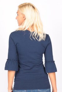 блуза для беременных и кормящих темно-синий короткий рукав euromama фото 3