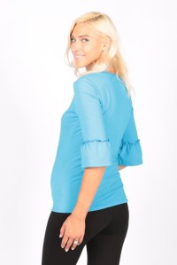 блуза для беременных и кормящих голубой короткий рукав euromama фото 4