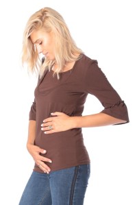 блуза для беременных и кормящих шоколад короткий рукав euromama фото 4