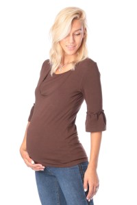 Блуза для беременных и кормящих шоколад короткий рукав