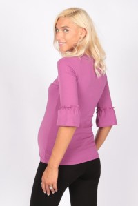 блуза для беременных и кормящих лиловый короткий рукав euromama фото 2