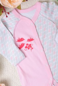 комбинезон с царапками птички розовый euromama фото 3