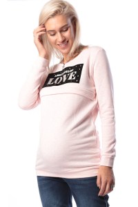 туника футер меланж розовый для беременных и кормящих euromama