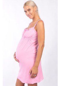 Сорочка для беременных и кормящих розовая