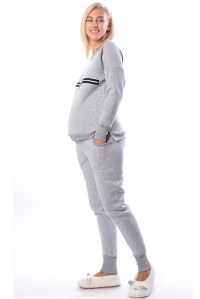 костюм с начесом для беременных и кормящих серый euromama фото 7
