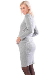 платье на запах трикотаж серый для беременных и кормящих euromama фото 4