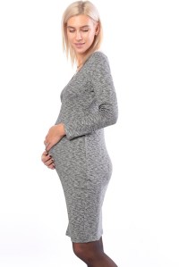 платье на запах трикотаж черный для беременных и кормящих euromama фото 3
