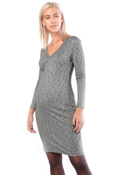 платье на запах трикотаж черный для беременных и кормящих euromama