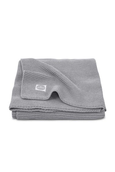 вязаный плед basic knit stone grey 75х100 см jollein