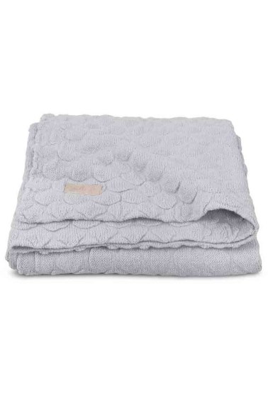 вязаный плед fancy knit 75х100 см soft grey jollein
