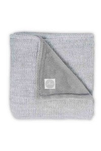 Вязаный плед с мехом Melange knit 75x100 см Soft grey