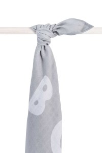 Большая муслиновая пеленка/простынь 140х200 см, ABC Soft grey