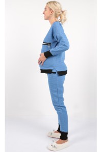 костюм футер с начесом голубой для беременных и кормящих euromama фото 5