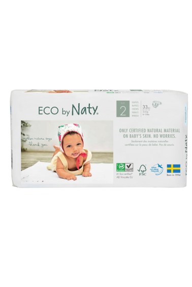 подгузники эко для новорожденных 3-6 кг 33 шт naty