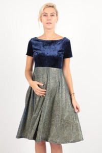 платье велюр люрекс темно-синий euromama фото 2