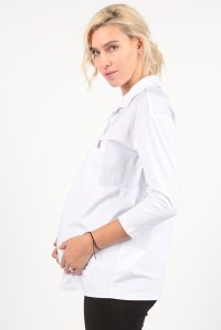 блуза-рубашка белая для беременных и кормящих euromama фото 6