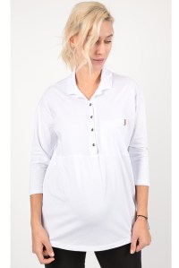 блуза-рубашка белая для беременных и кормящих euromama фото 2