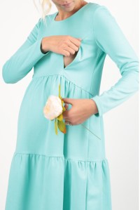 платье с воланами ментол для беременных и кормящих euromama фото 3