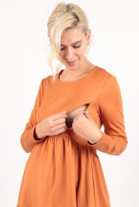 платье с воланами оранжевое для беременных и кормящих euromama фото 2