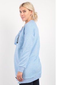 туника футер голубой для беременных и кормящих euromama фото 3