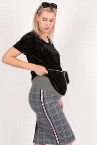 юбка в клетку с лампасами серая для беременных euromama фото 4