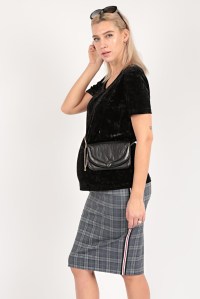 юбка в клетку с лампасами серая для беременных euromama