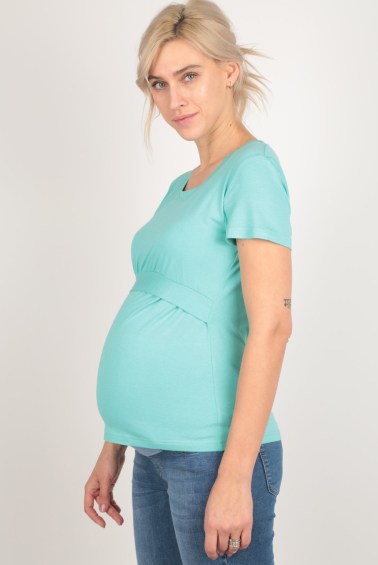 футболка 1404 бирюзовая для беременных и кормления euromama