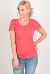 футболка 1404 коралл для беременных и кормления euromama