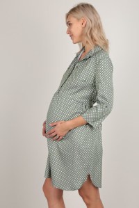 платье-рубашка олива для беременных  euromama фото 2