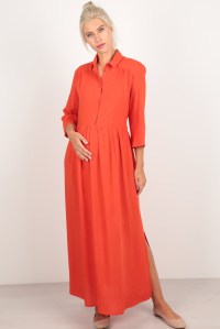 платье для беременных и кормления оранжевое euromama