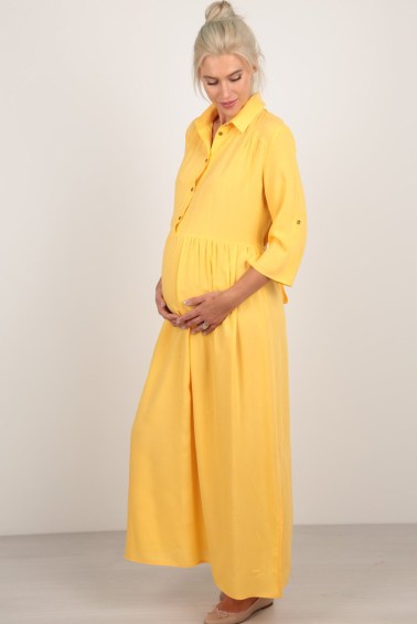 платье для беременных и кормления желтое euromama