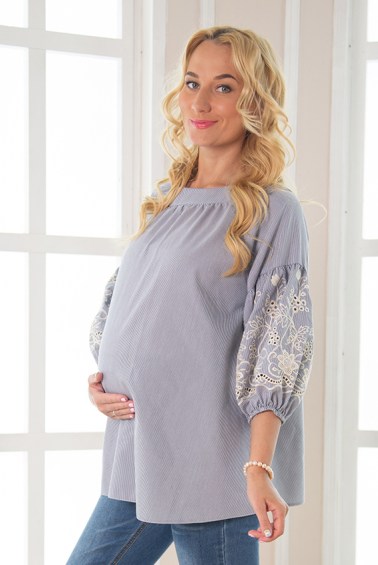 блуза для беременных магда синяя полоска мамуля красотуля