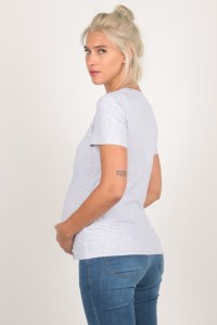 футболка для беременных и кормления меланж серая diva фото 2