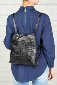 небольшой женский рюкзак eden black caiman lakestone фото 2