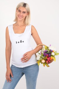 майка белая 8110 для беременных и кормящих euromama