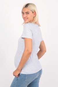 футболка для беременных и кормящих капкейки меланж серая euromama фото 2