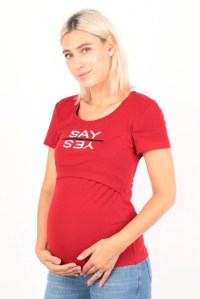 Футболка для беременных и кормящих SayYes красная