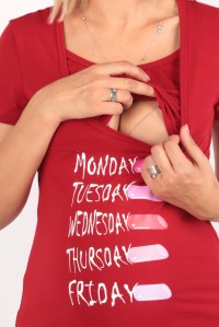 футболка для беременных и кормящих помадки красная euromama фото 2
