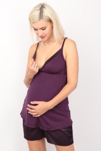 пижама сливовый для беременных и кормящих euromama фото 2